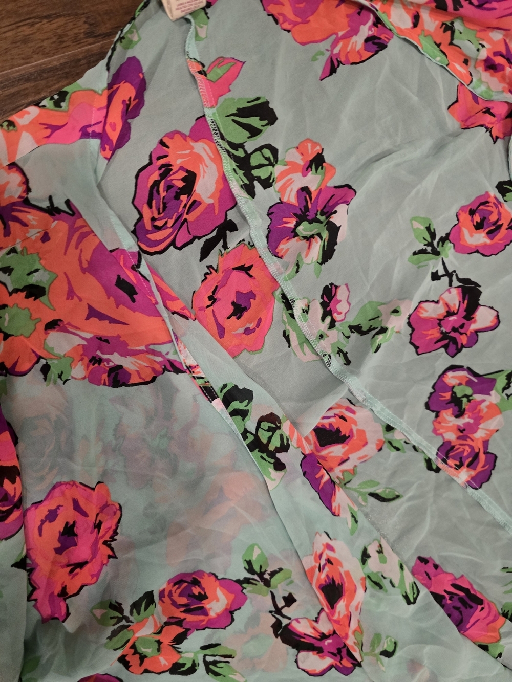 Ocean Pacific | Floral Kimono Swim Cover Large - Picture 3 of 4
